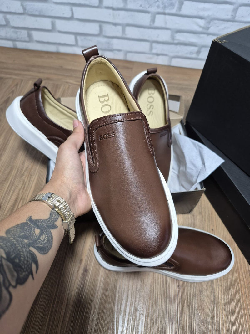 Mocassim Hugo Boss Iate em Couro